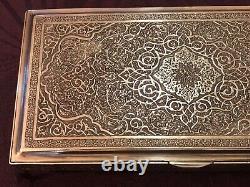 Splendid Antique Box or Case Entirely in Solid Silver from Persia