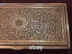 Splendid Antique Box or Case Entirely in Solid Silver from Persia
