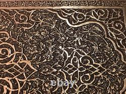 Splendid Antique Box or Case Entirely in Solid Silver from Persia
