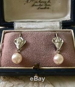 Splendid Earrings Doreilles Old Gold, Silver, Diamond, Pearl Baroque