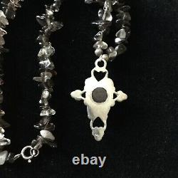 Splendid Old Veritable Necklace Silver Bead Massive, Topaz Smoke- Creator