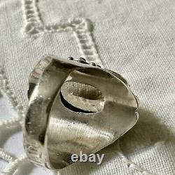 Splendid Topaz Champagne Silver Massif, Large Old Ring