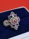 Splendid Antique Ring In Solid Silver K&l Light Red Stone To Be Identified