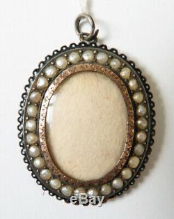 Sterling Silver Pendant + Pearl Jewelry Fine Old 19th Century Gate Photo