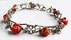Strap Old Solid Silver And Coral Coral Silver Bracelet 1900 Corallo