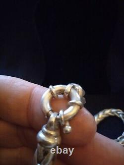 Stunning And Important Sturdy Silver Necklace Old 92gr