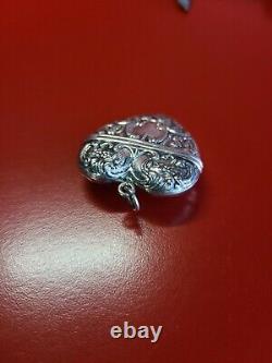 Stunning Old Silver Pillillary Box 925 Superb Heart Pendant