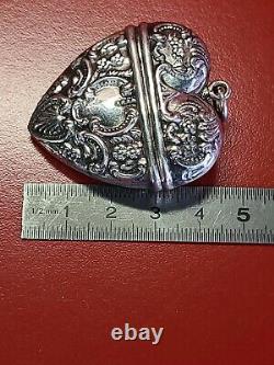 Stunning Old Silver Pillillary Box 925 Superb Heart Pendant