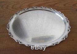 Stunning Old Small Flat Platter In Sterling Silver Martin Mayer Mainz