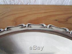 Stunning Old Small Flat Platter In Sterling Silver Martin Mayer Mainz