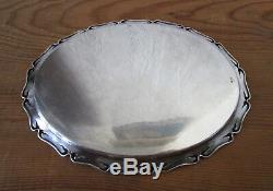 Stunning Old Small Flat Platter In Sterling Silver Martin Mayer Mainz