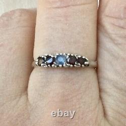 Sublime Ancienne Ring Grenat Sapphire Silver Massif, Tres Belle
