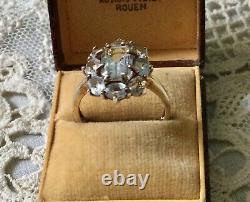 Sublime Ancient Ring Vermeil, Silver, Beautiful Blue Topaz Scintillating