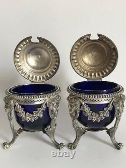 Sublime And Rare Former Pair Of Moutardiers In Massif Argent Goldsmith Fg