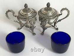 Sublime And Rare Former Pair Of Moutardiers In Massif Argent Goldsmith Fg