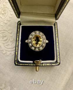 Sublime Antique Citrine Ring, Fine Pearl, and Solid Silver