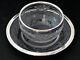 Sublime Antique Caviar Serving Bowl With Finger Rinse In Solid Silver Crystal With Hallmarks