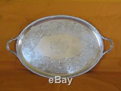 Sumptuous Old Solid Silver Tray Nineteenth Great Britain