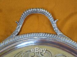 Sumptuous Old Solid Silver Tray Nineteenth Great Britain