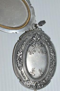 Super Small Mirror Elegant Necklace Of Napoleon III Silver Nineteenth Ancient Jewel
