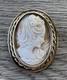 Superb Antique Cameo Brooch Solid Silver Gilded