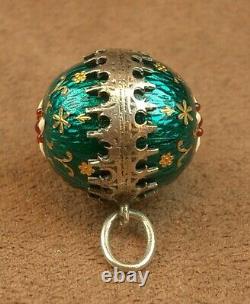 Superb Antique Solid Silver Sphere Pendant with Bressan Enamels