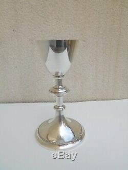 Superb Chalice Ancient Nineteenth Solid Silver And Bronze
