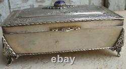 Superb Old And Big Sapphire Silver Box Cabochon 350 Grs