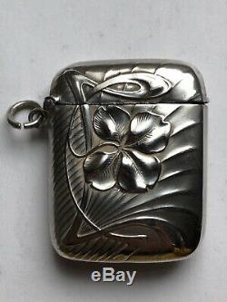 Superb Old Box Of Matches Pyrogene Sterling Silver Art Nouveau