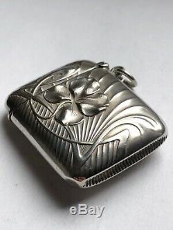 Superb Old Box Of Matches Pyrogene Sterling Silver Art Nouveau