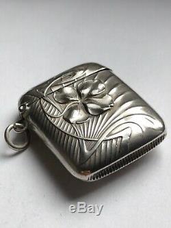 Superb Old Box Of Matches Pyrogene Sterling Silver Art Nouveau