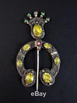 Superb Old Brooch Brooch Provençale Silver And Stone Nineteenth