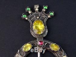 Superb Old Brooch Brooch Provençale Silver And Stone Nineteenth