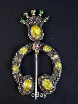 Superb Old Brooch Brooch Provençale Silver And Stone Nineteenth