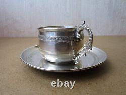 Superb Old Coffee Cup In Solid Silver, Minerva Punch, 129 Grams