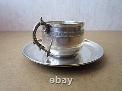 Superb Old Coffee Cup In Solid Silver, Minerva Punch, 129 Grams