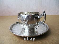 Superb Old Coffee Cup In Solid Silver, Minerve Punch, First Name Jeanne