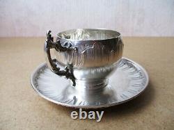 Superb Old Coffee Cup In Solid Silver, Minerve Punch, First Name Jeanne