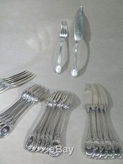 Superb Old Cutlery Fish Sterling Silver Louis XVI Crown Comtale