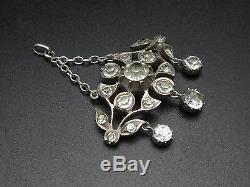 Superb Old Solid Silver Pendant And Rhinestone Lavalliere XIX