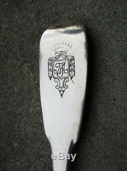 Superb Old Spoon Stew Silver Eighteenth Grenoble 1757 Arms