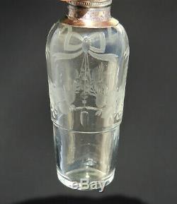 Superb Old Vial Alcohol / Melissa Crystal & Silver Gilt Nineteenth