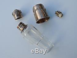 Superb Old Vial Alcohol / Melissa Crystal & Silver Gilt Nineteenth