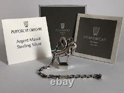 Superb RARE antique SILVER KEYCHAIN HORSE in SOLID SILVER by PUIFORCAT
