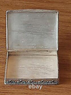 Superb Russian Enamelled Partitioned Box in Pure Silver Antique