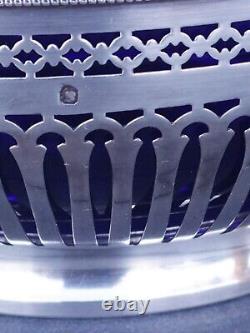 Superb Solid Silver Minerva and Crystal XIXth Century Antique Fruit Basket