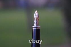 Superb Vintage 18k Gold Nib Fountain Pen CROSS TOWNSEND in 925 Sterling Silver Lined