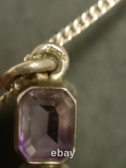 Superb and Ancient Great Religious Cross in Solid Silver and Amethyst