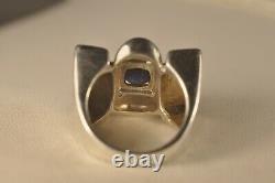 Tank Ring Ancient Silver Massive Antique Solid Silver Ring T50