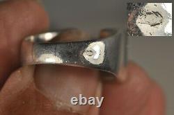Tank Ring Silver Massif Topaz Antique Solid Silver Ring T56